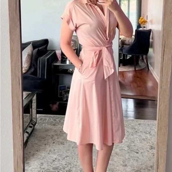 Ralph Lauren Dresses & Skirts - Soft Pink Ralph Lauren Soft Pink Wrapped Midi Dress (Size 2 Brand New with Tags)